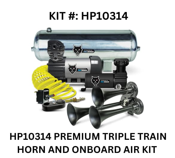  Premium triple train horn and air kit from Pacbrake, model HP10314, designed for powerful sound and performance